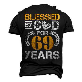 Vintage Blessed By God For 69 Years Happy 69Th Birthday Men's 3D T-shirt Back Print - Seseable