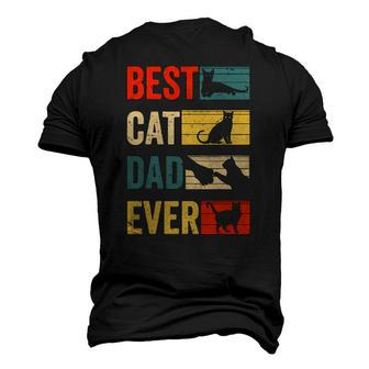 Mens Vintage Cat Daddy Tee Fathers Day Best Cat Dad Ever Men's 3D T-Shirt Back Print | Mazezy