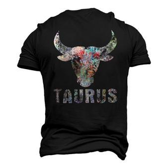 Vintage Colorful Taurus Zodiac Birthday April Or May Men's 3D T-Shirt Back Print | Mazezy