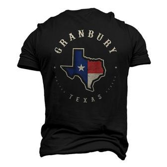 Vintage Granbury Texas State Flag Map Souvenir Men's 3D T-Shirt Back Print | Mazezy
