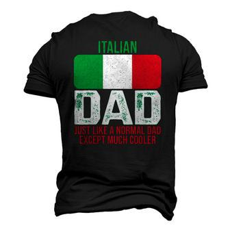 Vintage Italian Dad Italy Flag For Fathers Day Men's 3D T-Shirt Back Print | Mazezy
