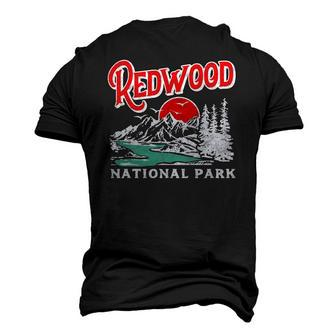 Vintage Redwood National Park Distressed 80S Mountains Men's 3D T-Shirt Back Print | Mazezy