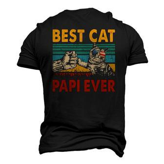 Vintage Retro Best Cat Papi Ever Dad Cat Lover Men's 3D T-Shirt Back Print | Mazezy