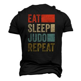 Vintage Retro Eat Sleep Judo Repeat Men Boys Kids Judo Men's 3D T-Shirt Back Print | Mazezy