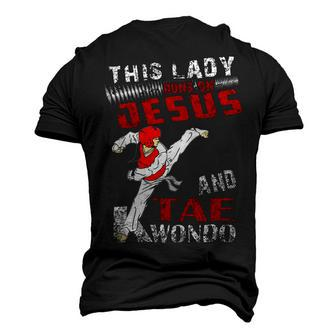Vintage This Lady Runs On Jesus And Taekwondo Funny Saying 3T111 Men's 3D Print Graphic Crewneck Short Sleeve T-shirt - Monsterry