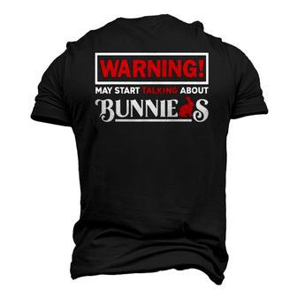 Warning May Start Talk About Bunnies Bunny Owner Men's 3D T-Shirt Back Print | Mazezy