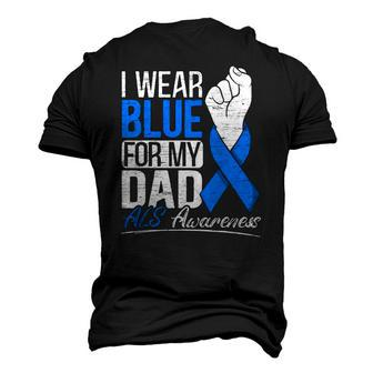 I Wear Blue For My Dad Als Awareness Supporter Warrior Men's 3D T-Shirt Back Print | Mazezy