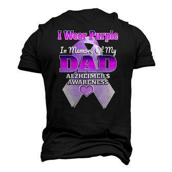 I Wear Purple In Memory Of My Dad Alzheimers Awareness Men's 3D T-Shirt Back Print | Mazezy