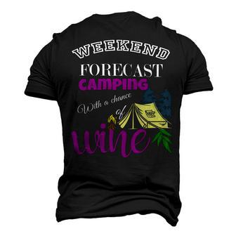 Weekend Forecast Camping With A Chance Of Wine Camp Life T Shirt Men's 3D Print Graphic Crewneck Short Sleeve T-shirt - Monsterry UK