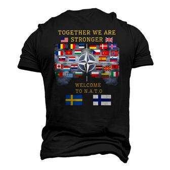 Welcome Sweden And Finland In Nato Together We Are Stronger Men's 3D T-Shirt Back Print | Mazezy