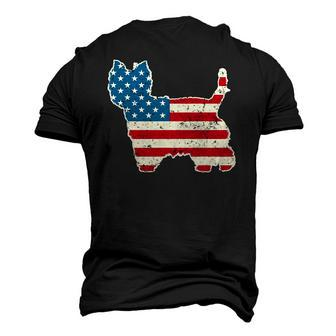 West Highland White Terrier Westie 4Th Of July American Flag Men's 3D T-Shirt Back Print | Mazezy