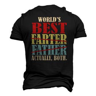 Worlds Best Farter Father Actually Both Happy Fathers Day Men's 3D T-Shirt Back Print | Mazezy