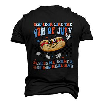 You Look Like 4Th Of July Makes Me Want A Hot Dog Real Bad Men's 3D Print Graphic Crewneck Short Sleeve T-shirt - Monsterry DE