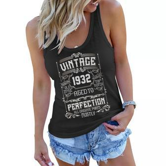 1932 Birthday Gift 1932 Aged To Perfection All Original Parts Women Flowy Tank - Seseable