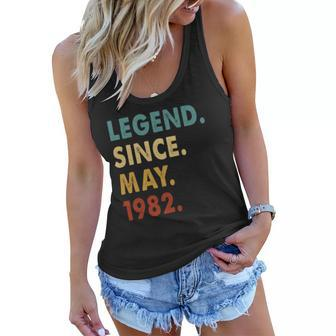 40 Years Old Gifts Legend Since May 1982 40Th Birthday Women Flowy Tank | Mazezy