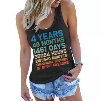 4Th Birthday 4 Years Of Being Awesome Wedding Anniversary T-Shirt Women Flowy Tank - Seseable