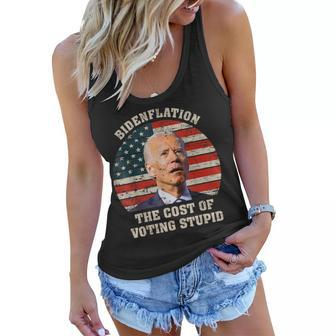 4Th Of July Bidenflation The Cost Of Voting Stupid Biden Women Flowy Tank - Seseable