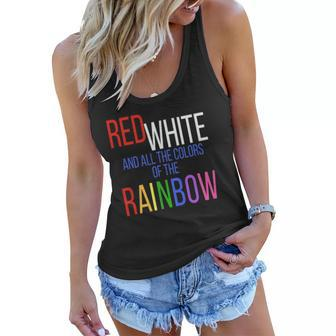 4Th Of July Gay Pride Rainbow America Equal Rights Tee Women Flowy Tank | Mazezy