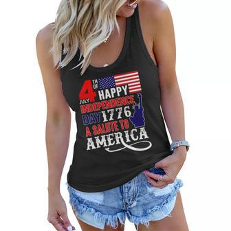4Th Of July Happy Independence Day 1776 - Independence Day Women Flowy Tank | Mazezy