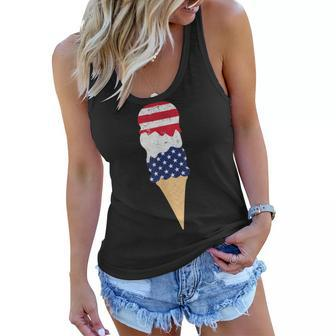 4Th Of July Patriotic Ice Cream For Independence Day Women Flowy Tank - Seseable