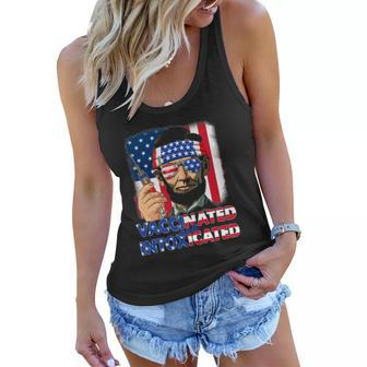 4Th Of July Vaccinated Intoxicated Usa Abe Lincoln Women Flowy Tank | Mazezy