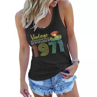 50Th Birthday Vintage September 1971 Fifty Years Old Women Flowy Tank - Seseable