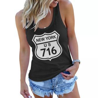 716 New York Area Code Ny Highway Home State Gift Women Flowy Tank | Mazezy