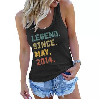 8 Years Old Gifts Legend Since May 2014 8Th Birthday Women Flowy Tank | Mazezy