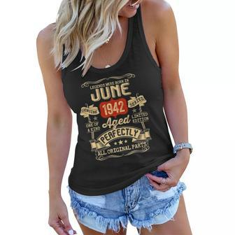 80 Years Old 80Th Birthday Gifts Vintage June 1942 Birthday Party Women Flowy Tank | Mazezy