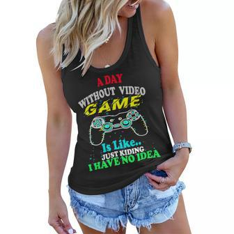 A Day Without Video Game Is Like Funny Gamer Gaming 24Ya40 Women Flowy Tank - Monsterry DE