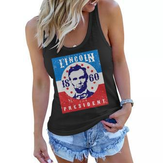 Abraham Lincoln 4Th Of July Usa For President 1860 Gift Women Flowy Tank | Mazezy