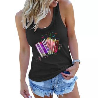 Abstract Music Butterfly Accordion Women Flowy Tank | Mazezy