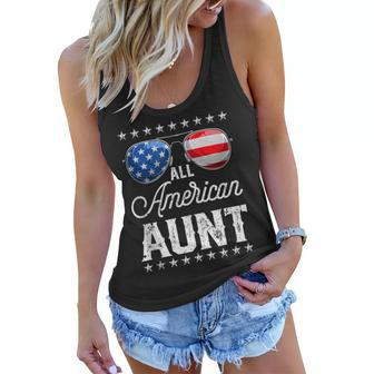 All American Aunt 4Th Of July Family Matching Sunglasses Women Flowy Tank - Seseable