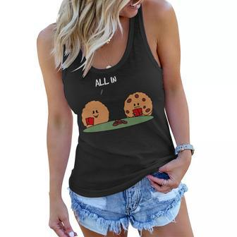All In Cookie - Funny Chocolate Chip Poker Women Flowy Tank - Seseable
