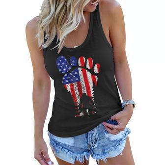 American Usa Flag Bigfoot Sasquatch Patriotic 4Th Of July Women Flowy Tank - Seseable