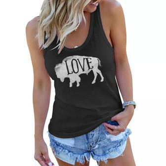 American Vintage Buffalo Silhouette Love Bison Tee Women Flowy Tank | Mazezy