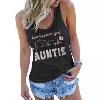 Auntie Gift Auntie Live Love Spoil Women Flowy Tank - Seseable