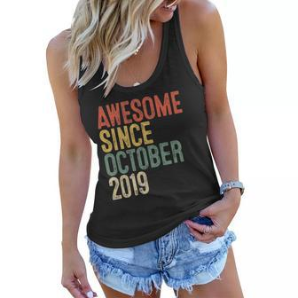 Awesome Since October 2019 3Rd Birthday Gift 3 Years Old Women Flowy Tank | Mazezy