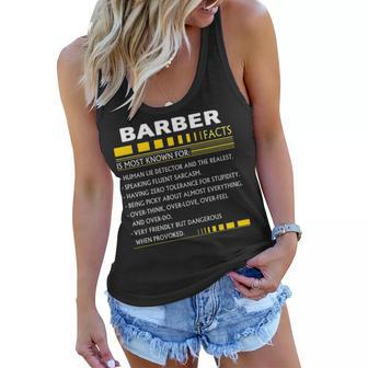 Barber Name Gift Barber Facts V2 Women Flowy Tank - Seseable