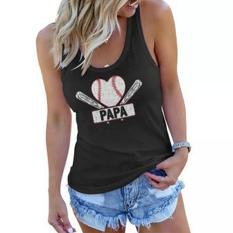 Baseball Papa Matching Family Softball Baseball Lover Women Flowy Tank | Mazezy