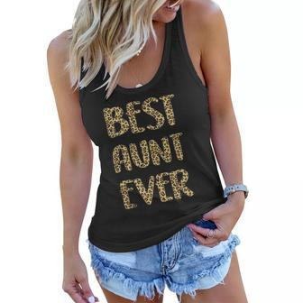 Best Aunt Ever Leopard Print Funny Mothers Day For Auntie Women Flowy Tank | Mazezy