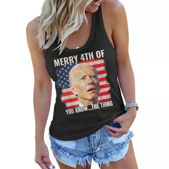 Biden Dazed Merry 4Th Of You Know The Thing Women Flowy Tank - Seseable
