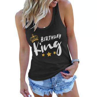 Birthday King | Mens Golden Graphic Gift | Mens & Boys Women Flowy Tank - Seseable