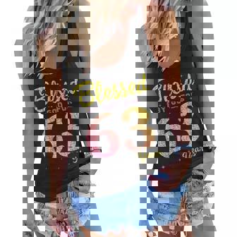 Blessed Birthday By God For 63 Years Old Happy To Me You Mom Women Flowy Tank | Seseable UK