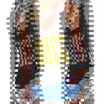 Bo$$ Hip-Hop Swag Cool Gold Text Men Women Youth Women Flowy Tank | Mazezy