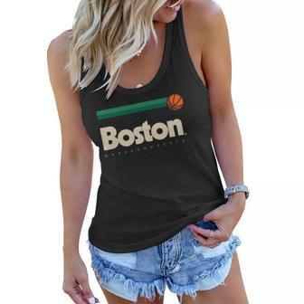 Boston Basketball B-Ball Massachusetts Green Retro Boston Women Flowy Tank | Mazezy