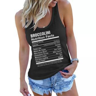 Broccolini Nutrition Facts Funny Women Flowy Tank | Mazezy
