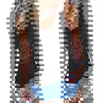 Buddhist Fractal Geometry Spiritual Yoga Asian Mandala Lotus Women Flowy Tank | Mazezy