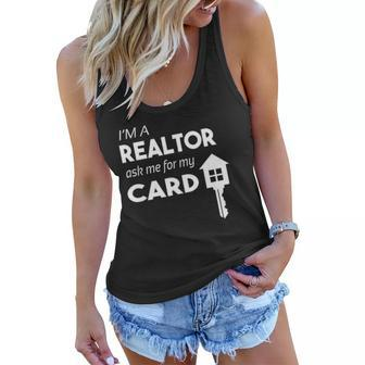 Business Card Realtor Real Estate S For Women Women Flowy Tank | Mazezy