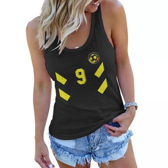 Camiseta Futbol Colombia Soccer Visitante Number 9 Soccer Lover Gift Women Flowy Tank | Mazezy